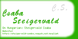 csaba steigervald business card